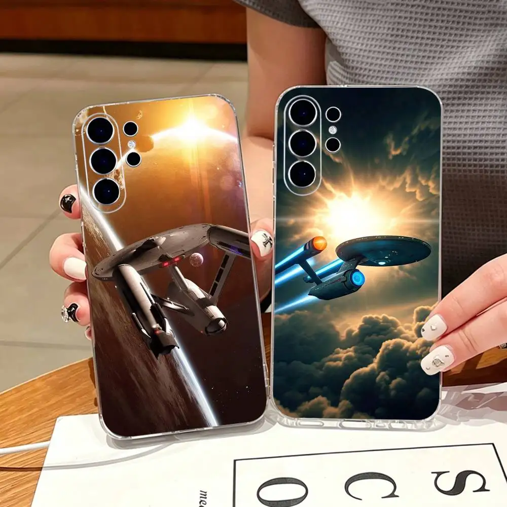 

s-Star Trek Ships Phone Case For Samsung S25,S24,S21,S22,S23,S30,Ultra,S20,Plus,Fe,Note,10,9,5G Transparent Cover
