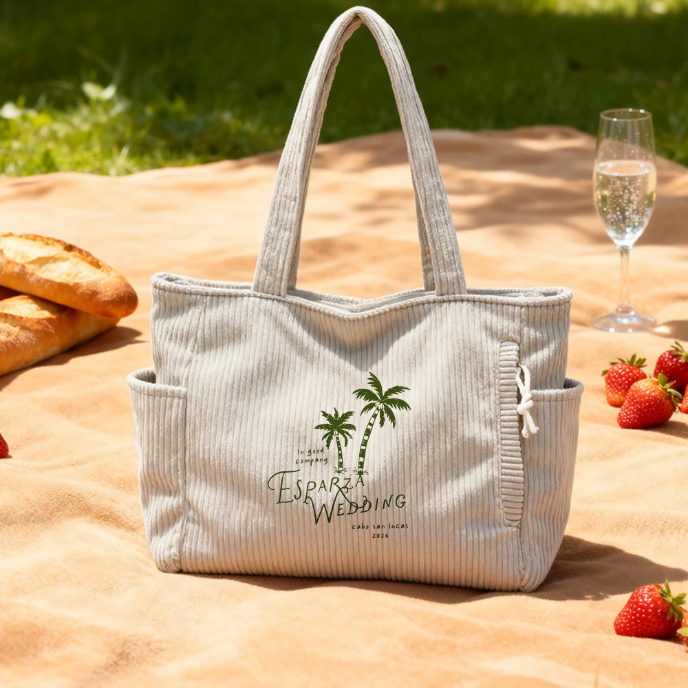 

Повседневная вельветовая сумка на молнии, вместительная, с фиксированным плечевым ремнем, для ежедневных поездок, сумка для покупок, сумка-тоут