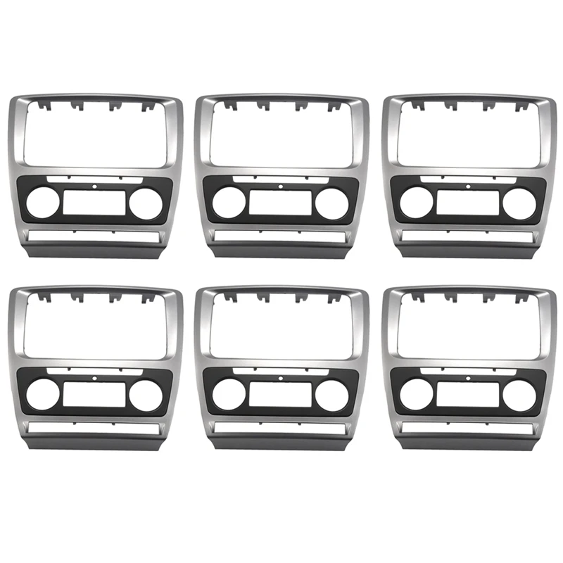 6X 2 Din Radio Fascia For Skoda Octavia Audio Stereo Panel Mounting Installation Dash Kit Trim Frame Adapter