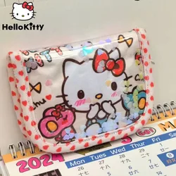 Sanrio Hello Kitty wielofunkcyjna Mini kwadratowa torba damska portfel przezroczyste ruchome karta z motywem etui Y2k portfel dziecięcy