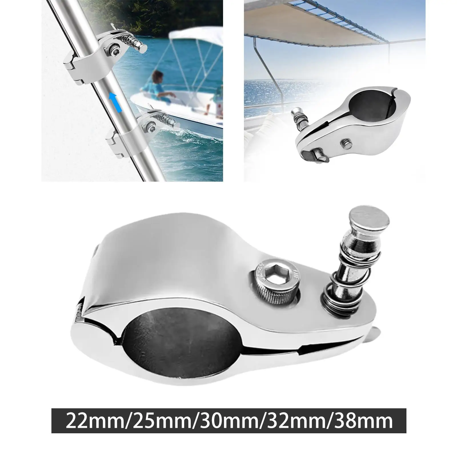 Top Jaw Slide Marine Clamp Yacht Tube Rail Support Easy to Install 316 Stainless Steel Yacht Locking Pin Marine Fittings