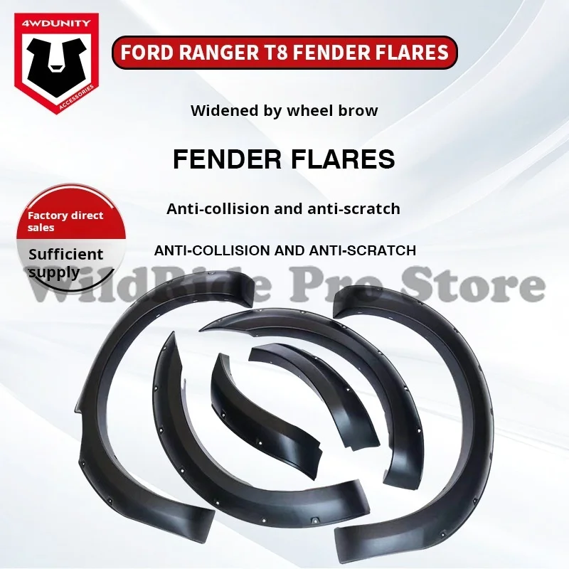 

Для Ford Ranger T8 2019-2020 6 "тонкие текстурированные расширители крыльев из АБС-пластика | Низкопрофильные удлинители колесной арки