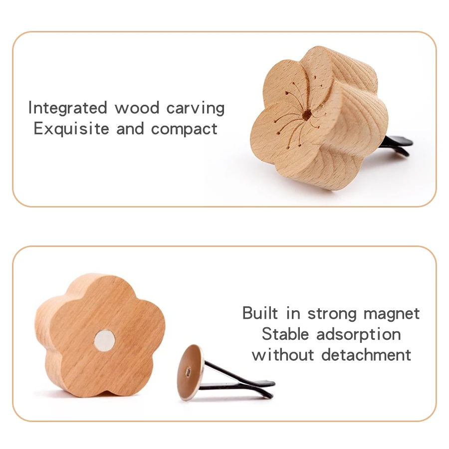DIY fragrance No perfume wooden flower diffuser vent clip ornament car air fresheners decorations accessories aromatherapy women