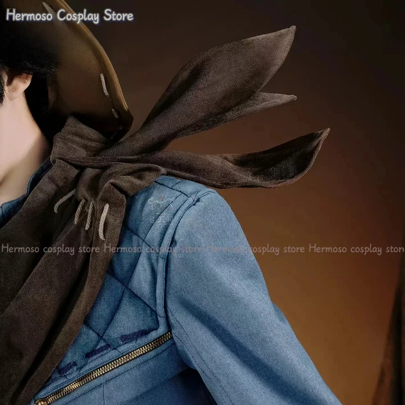A;3\v,7'd/Identity Ⅴ Norton Campbell Prospector Cosplay Costume Hat Tail Scarf Gloves Props Glasses Halloween New Fash6'b\7.n;8/ - view 4