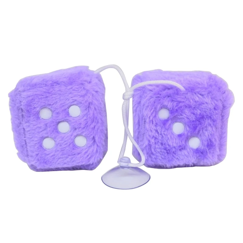 4/6cm Fuzzy Multicolor Plush Dices Car Hanging Pendant New Year Dice Velvet Dice Model Decoration Rearview Mirrors Styling