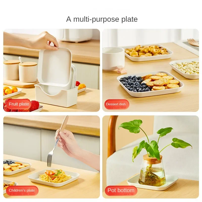 4pcs Bone Spitting Dish for Home Use Easy To Wash Bone Spitting Dish Desktop Fruit Vegetable Dish New Garbage Residue Dish