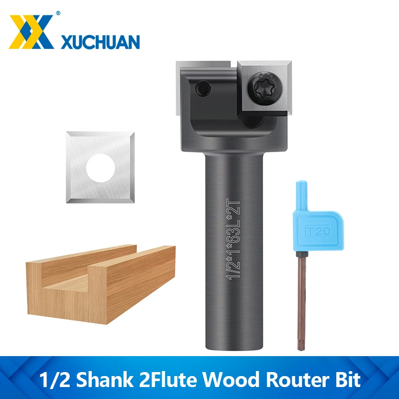 

1/2 Shank CNC Spoilboard Surfacing Router Bit 1pcInsert Carbide Flush Trim Mill Cutter Replacable Blade End Mill Wood Planer Bit