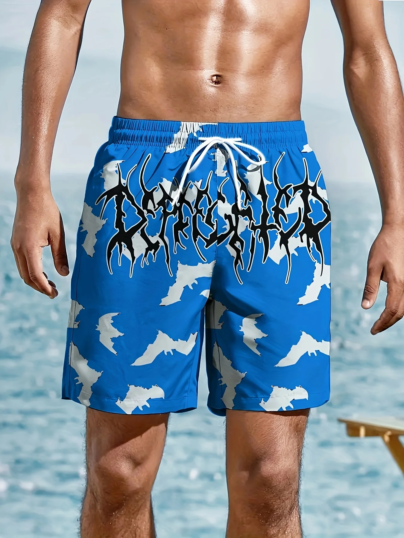 

Men's animal print sweat wicking quick drying retro trend, personalized and fashionable, e sports Hawaiian beach shorts