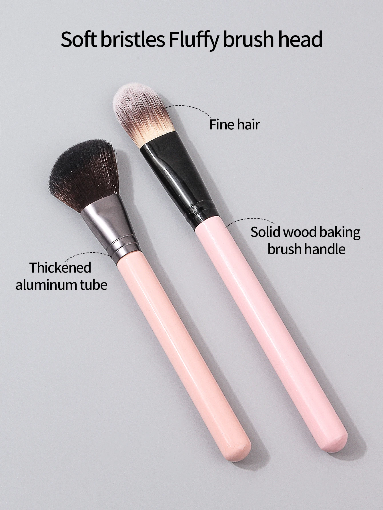2PCS angled + tone-shaped makeup brush, loose brush, contouring brush, concealer brush, multi-functional beauty tool