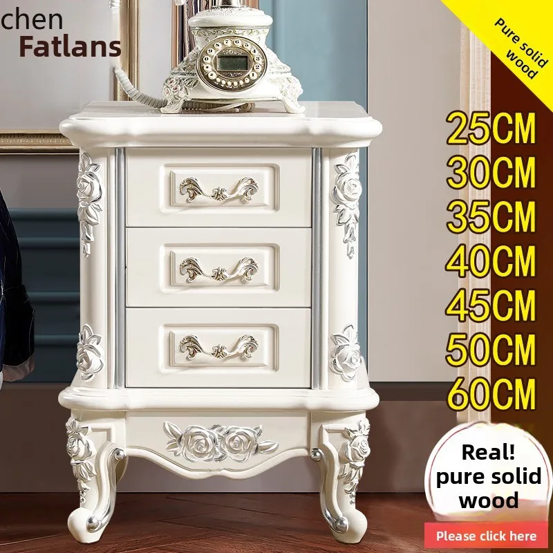 

HTT Pure Solid Wood 25-30-35-40-45-50-60cm Mini Small Apartment Ultra Narrow Bedside Table Bedroom
