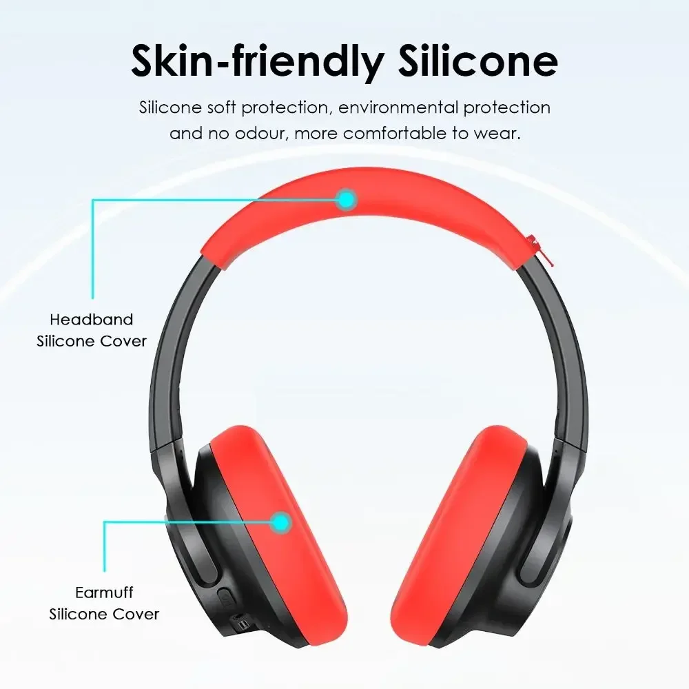 Silicone Earmuff / silicone Head beam zipper protective cover Suitable for Anker Soundcore Life Q20/Q20+/Q20i/Life 2 headset