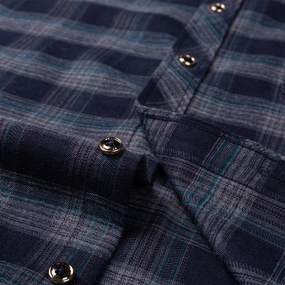 New Design Plaid Shirt Men Spring 2025 Long Sleeve Casual Soft Single Pocket Standard Fit Daily Home Trip Checked Male Clothing