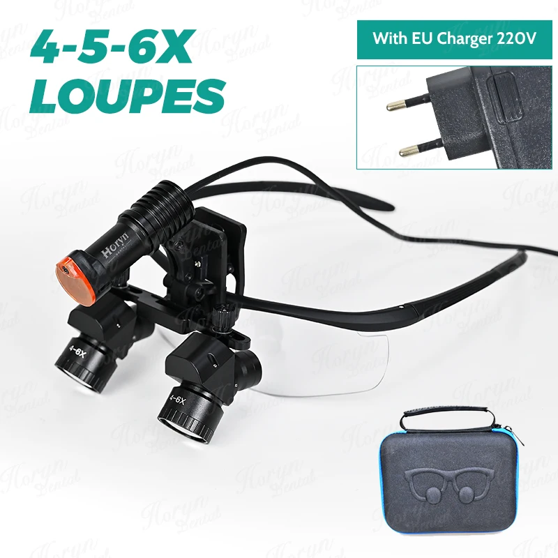 Tandheelkundige verrekijker vergrootglas 4X-6X Verstelbare vergrootglas 5 w LED Geneeskunde verrekijker vergrootglas licht Dental Tool