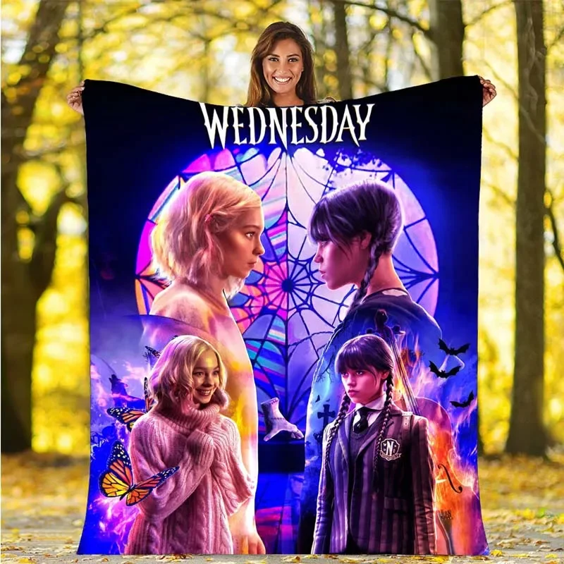 

Wednesday Addams Blanket,Flannel Throw Blanket,Sherpa Warm Blanket Children's Blanket for Bedroom Beds Sofa Couch
