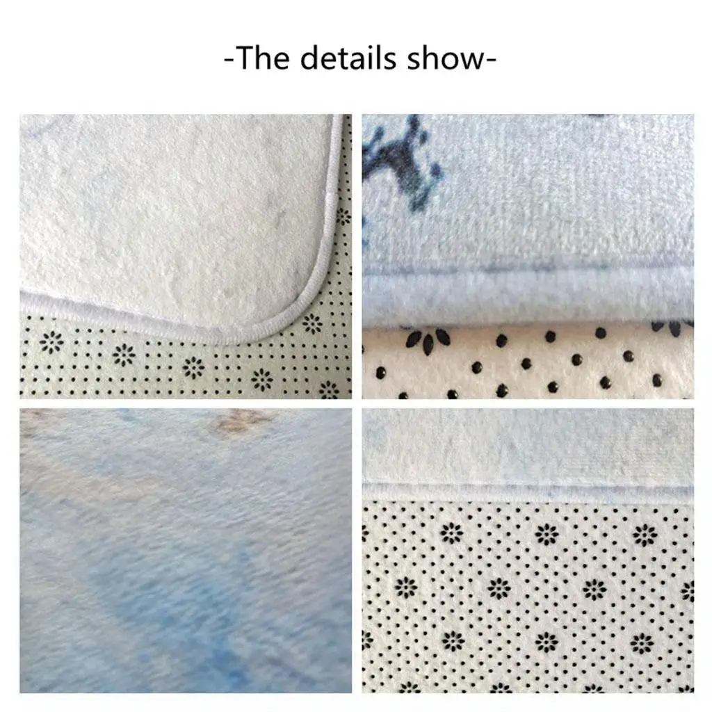 Marble Print Bathroom 3piece Set Nonslip Absorbent Bathroom Floor Mat Carpet Absorbent Shower Mat and Ushaped Carpet