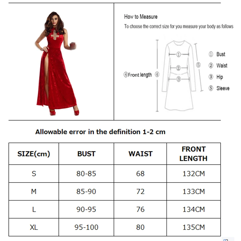 Carnival Halloween Lady Red Demonic Queen Costume Long Classic Glamour Sorceress Devil Playsuit Cosplay Fancy Party Dress