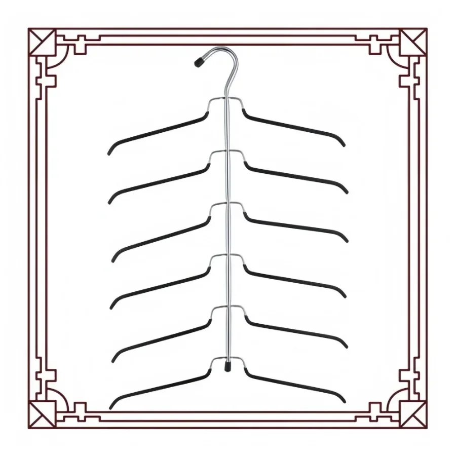 ชั้นวางเสื้อโครเมียม 6 ชั้น ประหยัดพื้นที่ - ตัวจัดระเบียบตู้เสื้อผ้าสำหรับสำนักงาน หอพัก ห้องนอน จัดเก็บและโชว์เสื้อผ้า