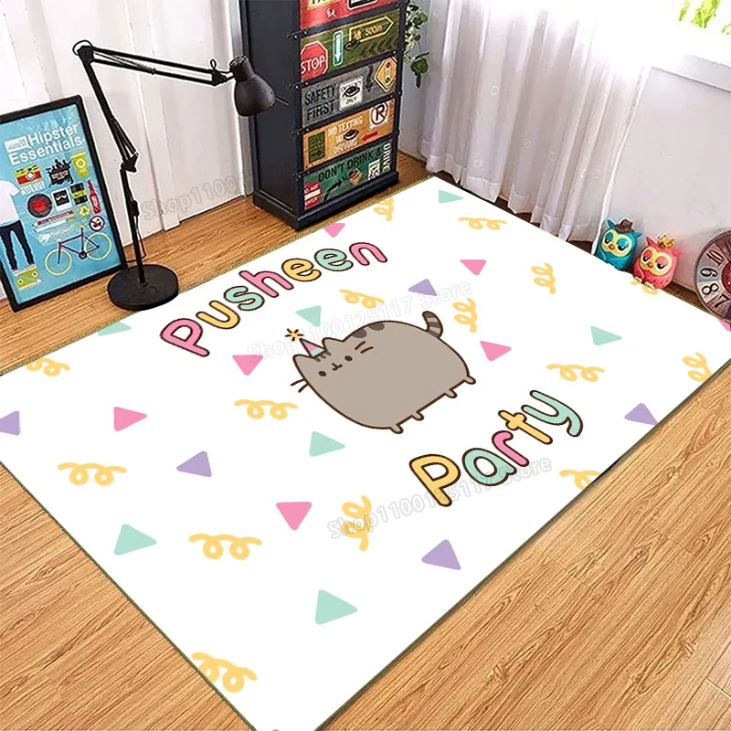 Pusheen Cat Carpet Living Room Home Decoration Non-slip Bathroom Rug Rectangle Door Mat Anime Cartoon Kitchen Mats Kids Gifts