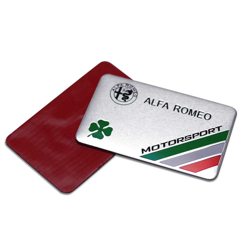 Italian Flag Alpha Clover Flag Aluminum Car Badge Decal For Alfa Romeo giulia stelvio giulietta 159 147 156 166 Mito Brera GT