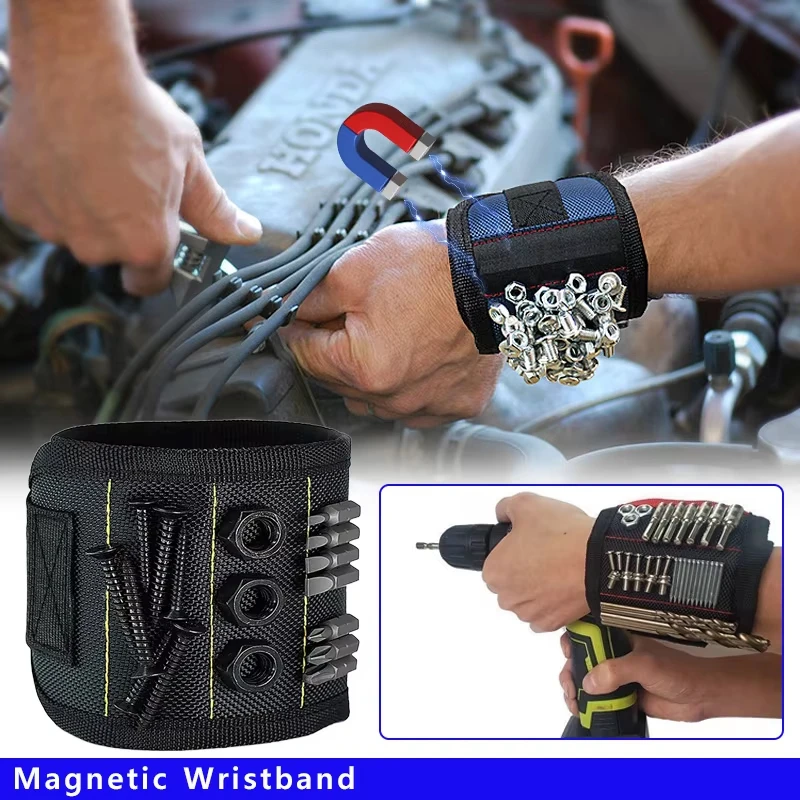 Magnetic Wristbands Weak Magnetism Holds Set Screw Bracelet Movement Magnetic Nail Drilling Manager Storage Wrist Electrician