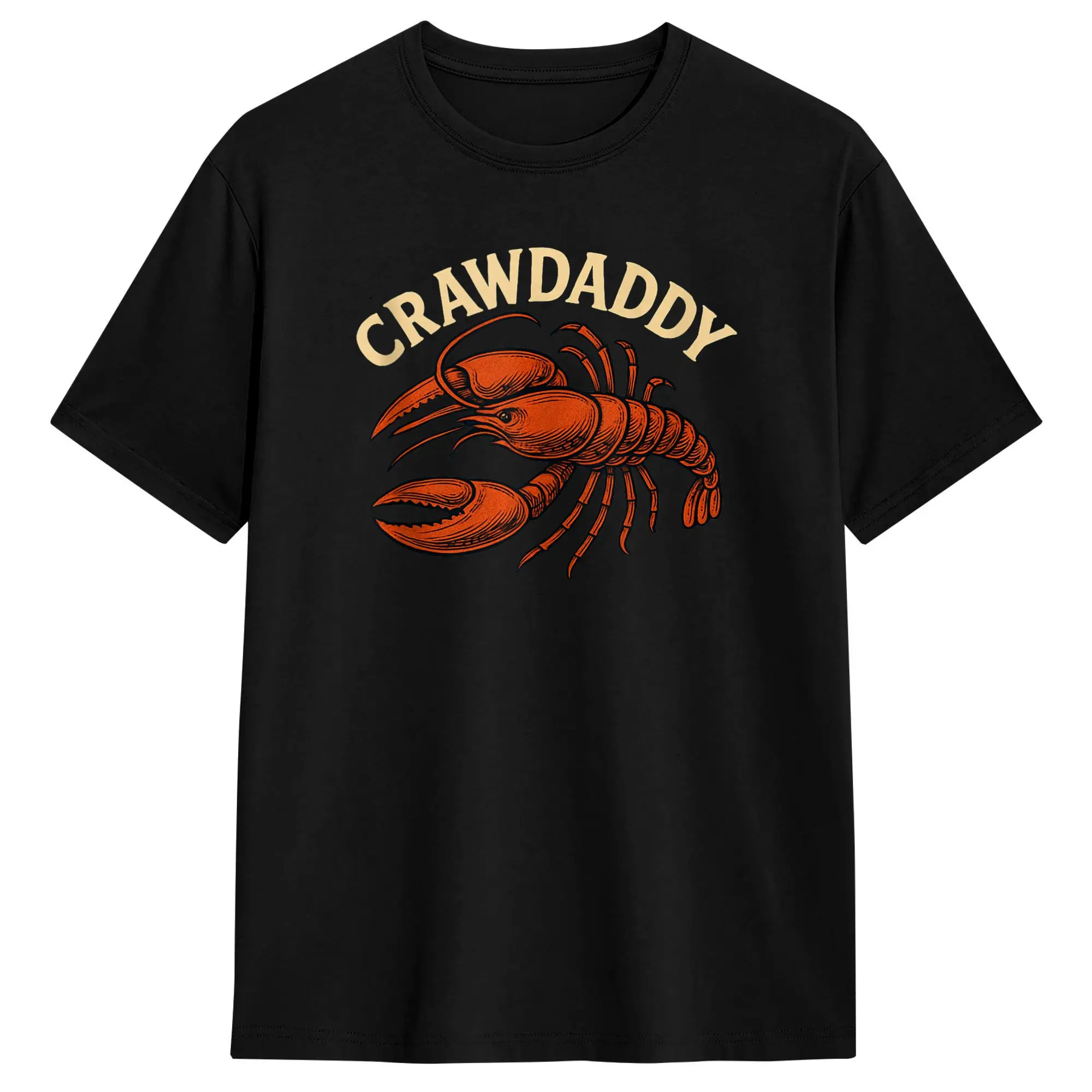 Funny Craw Daddy Crawfish Boil Dad Crawdad Men's T Shirts Novelty Tees Short Sleeve O Neck T-Shirt Cotton Birthday Gift Clothes