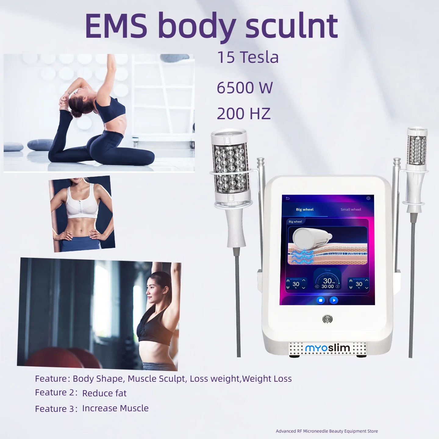 

Инфракрасный вакуумный роликовый массажер MYOSLIM 6500 Вт, 200 Гц – 360-градусный массажный инструмент с внутренними шариками для уменьшения целлюлита и жировых отложений