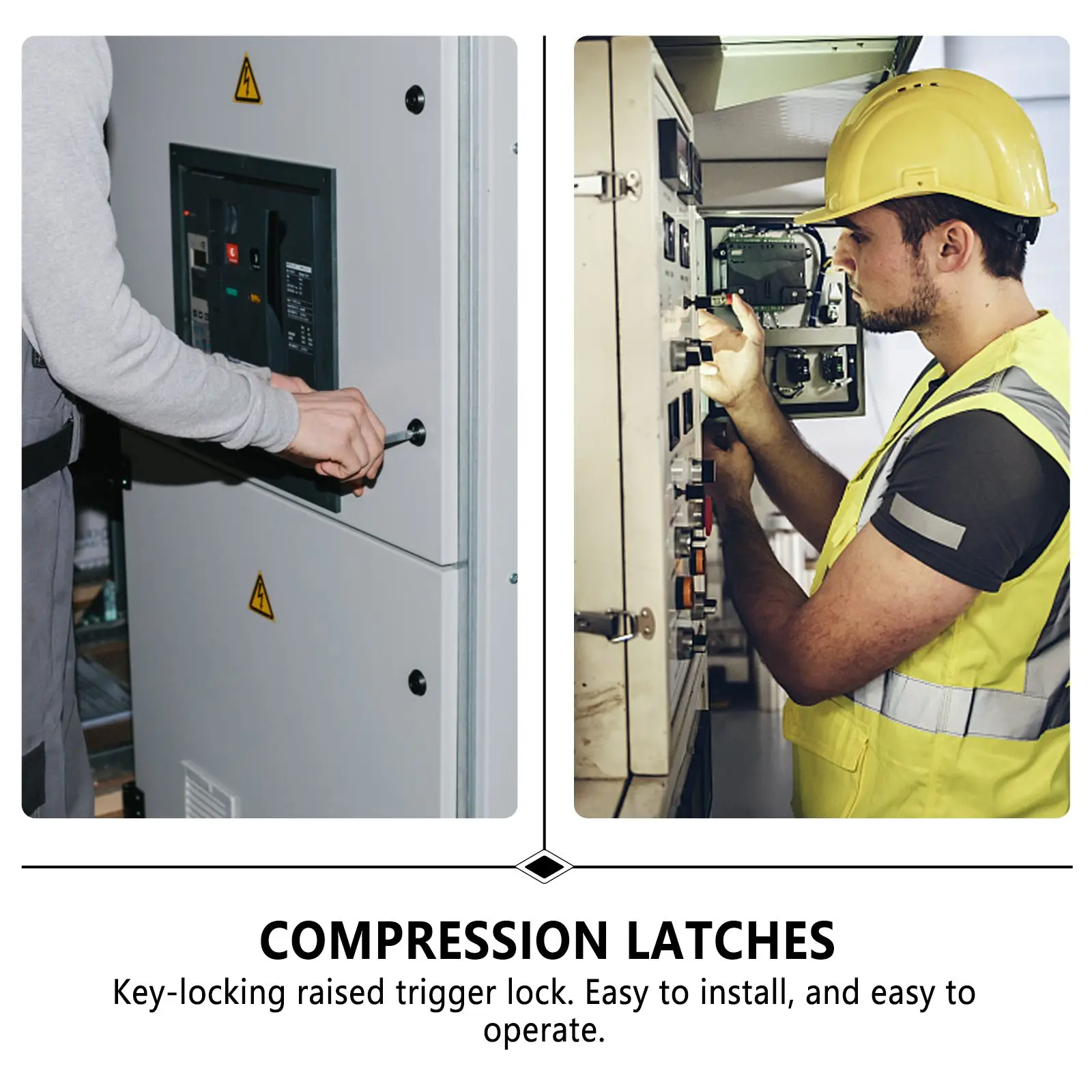 

2 pcs Zinc Cabinet Lock Flush Lever Latch Low Profile Key Locking Trigger Truck Farm Push Button Actuation Lock Hardware