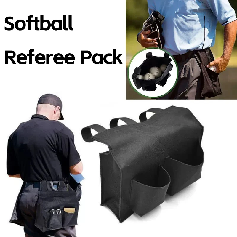 Baseball Umpire Ball Bag with 2 Pockets Umpire Ball Bag Durable Baseball Referee Ball Bag Large Capacity for Baseball Softball