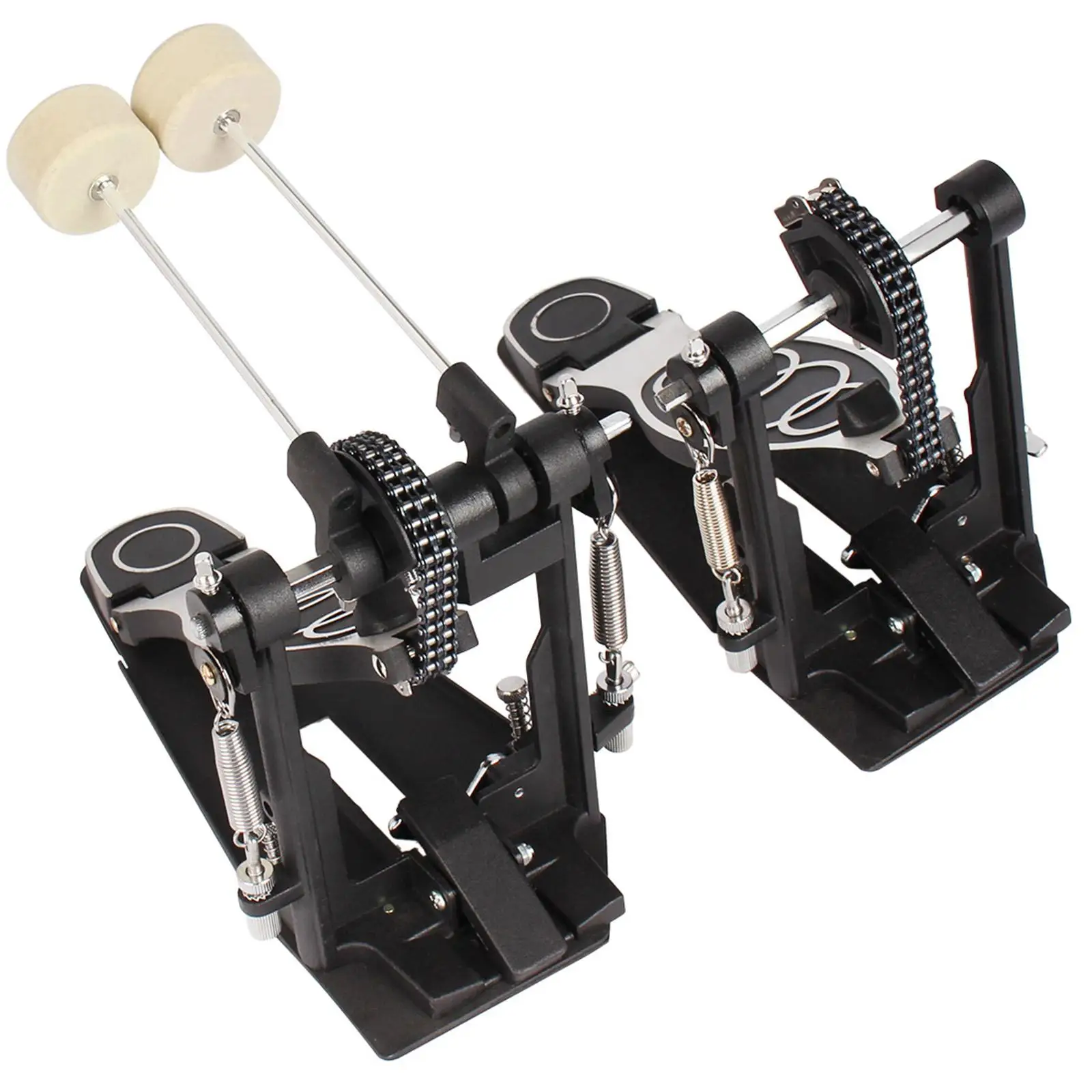 Twin Foot Pedal Professional Double Bass Pedal Double Chain Double Kick Drum Pedal for Electronic Drums Kick Drum Set Drummers