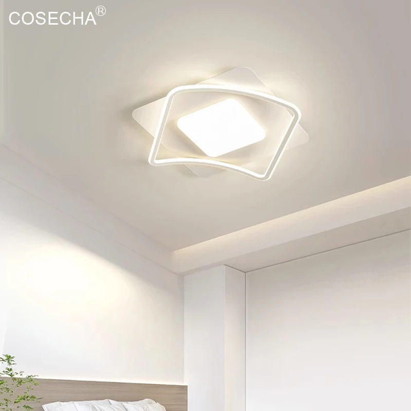 Rectangle Ceiling Mounted Lamp Modern Led White Ceiling Lights In Living Room Bedroom Dining Area Contemporary Style 85-265V