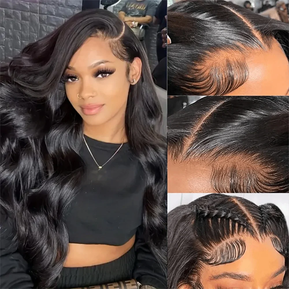 

30 34 Inch 200 Density 13x4 Body Wave HD Transparent Lace Front Wigs Human Hair Pre-Plucked Pre-Cut With Baby Hair For Women