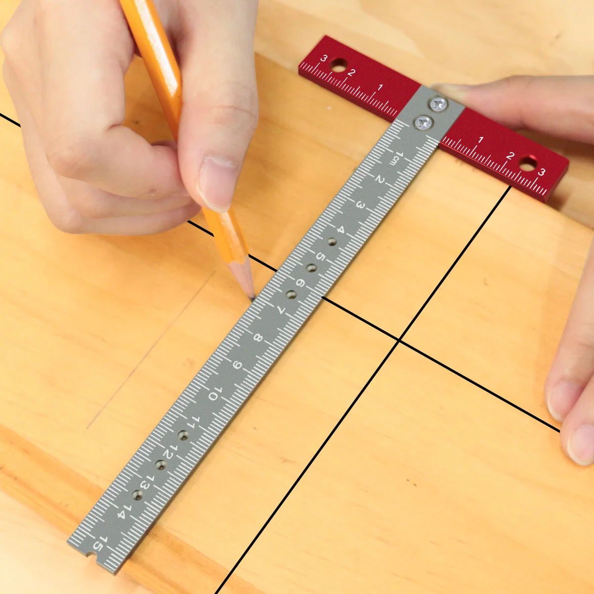 T quadratisches Position ierungs lineal, Aluminium-T-Lineal, metrischer Laser druck, zeichnendes Architekten lineal, quadratisches Begleit lineal 170mm x 85mm