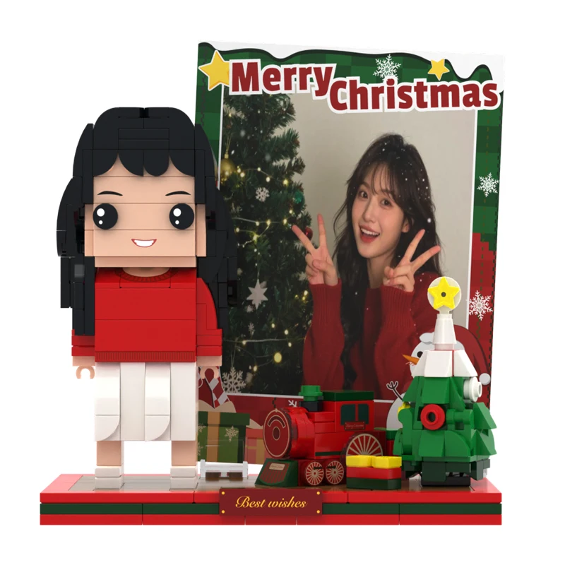 

MOC Custom Christmas Figure Building Blocks Custom Photo Personalized with Your Own Face Unique Gift Keepsake for Adults Fans