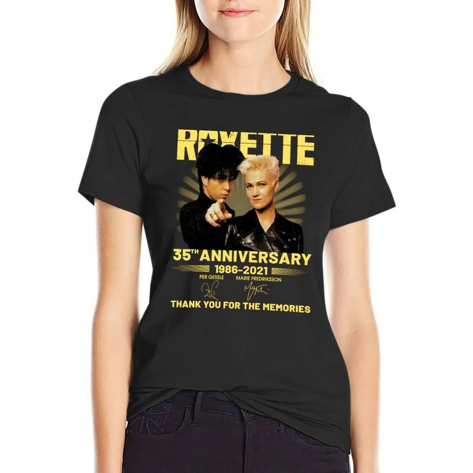

Roxette 35. Jahrestag 1986-2021 T-Shirt anime clothes plain female animal prinfor Summer Women's clothing