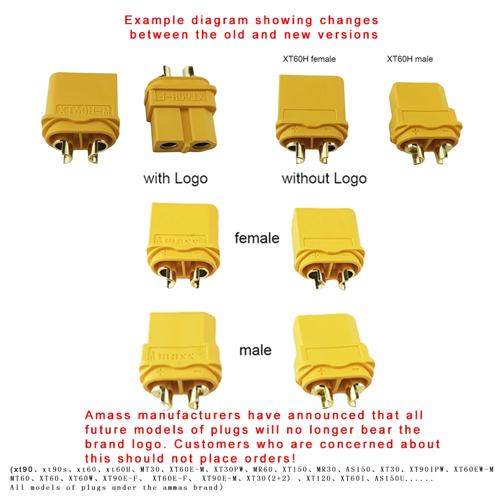 5Pair Amass MR60 Connector Plug Female Male Connector 3.5 Bullet Connector for RC Model  Motor ESC Connection