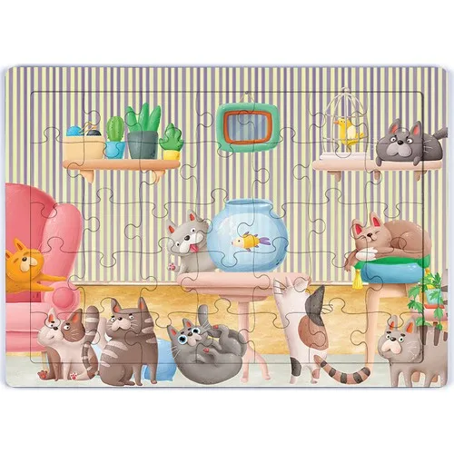 King Of Puzzle Aquarium And Cats Wooden Puzzle 35 Piece (Xxxv-01)