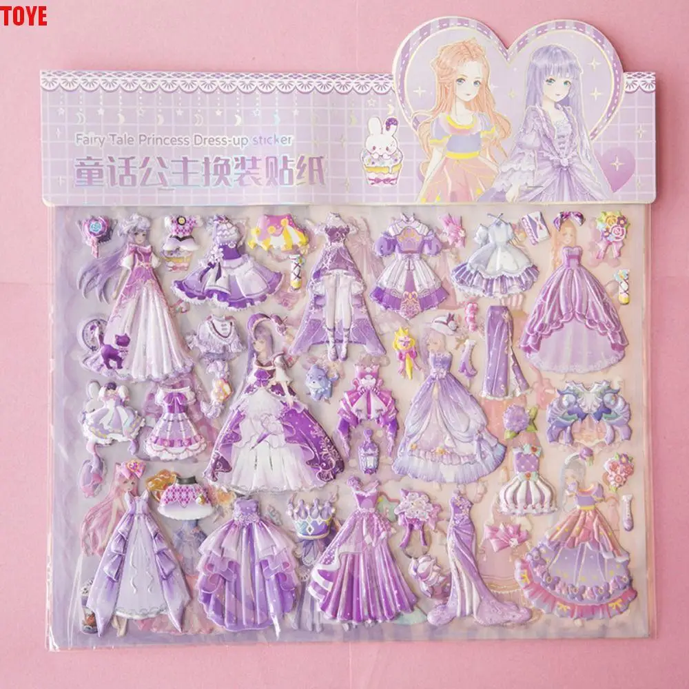 

Double layer Chinese Princess Dress Up Stickers Handmade Ancient style Princess Changing Sticker Diy 3D