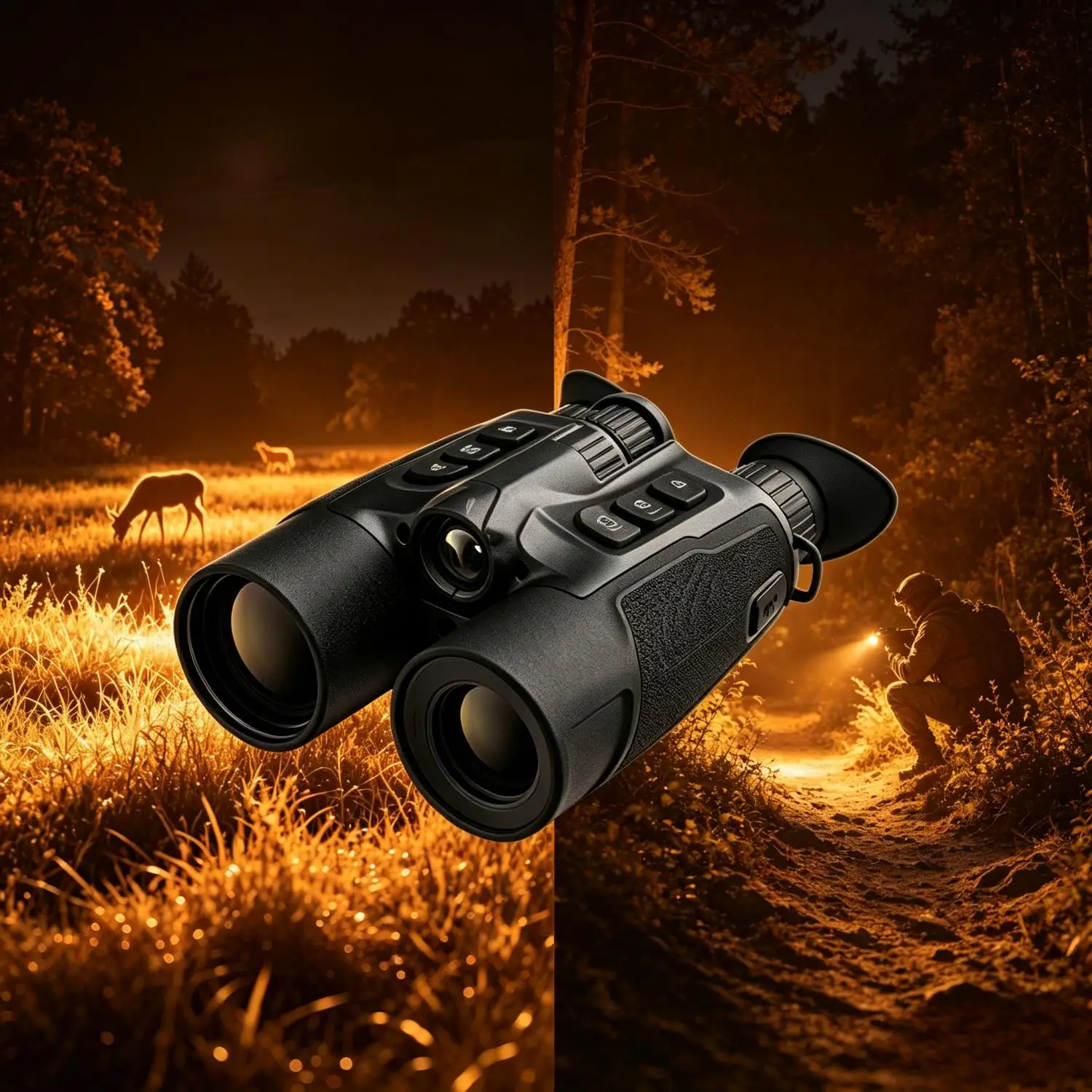 640x512 Thermal Imaging Scope With Laser Rangefinder 50mm Focal Length Night Vision Scope For Wildlife Observation/Hunting