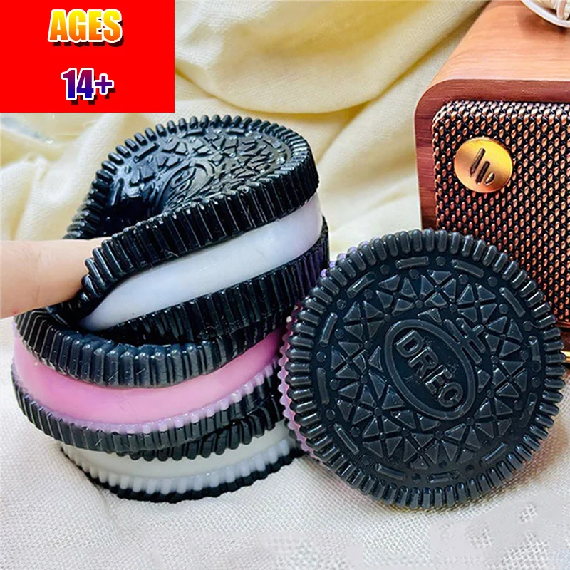 Juguete blando de silicona para aliviar el estrés, galleta suave, sándwich, simulación de pellizco, juguete para ansiedad, descompresión y relajación