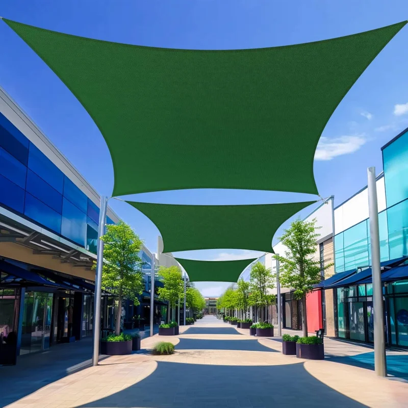 

2026 New：Rectangle 20'X31' Shade Sail, Awning Canopy Permeable Shade Cloth-Resistant Patio Dark Green Cover