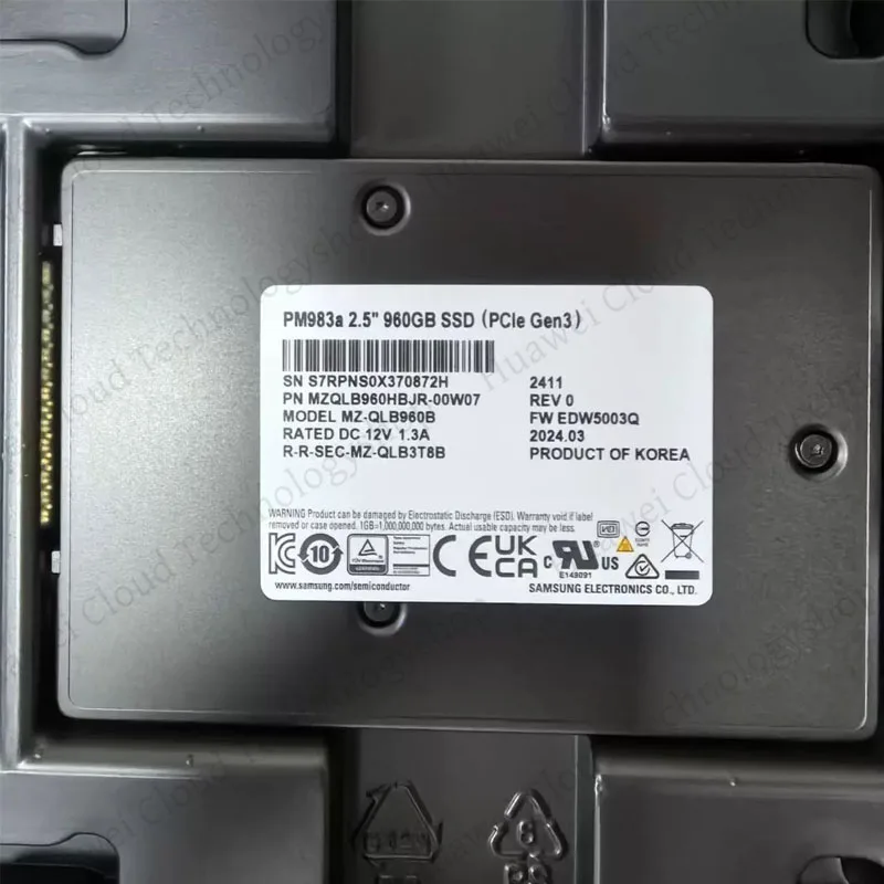 جديد PM983A /PM983 960G U.2 PCIE3.0 محرك الحالة الصلبة الأصلي من فئة المؤسسات MZQLB960HBJR-00W07 SSD #1