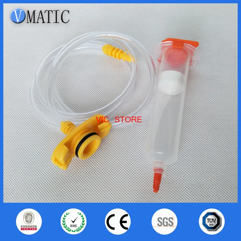 

High Quality Plastic Dispenser Pneumatic Syringe With 55cc/ml Adapter Assembly Barrel 10 Sets Glue Dispensing Syringe