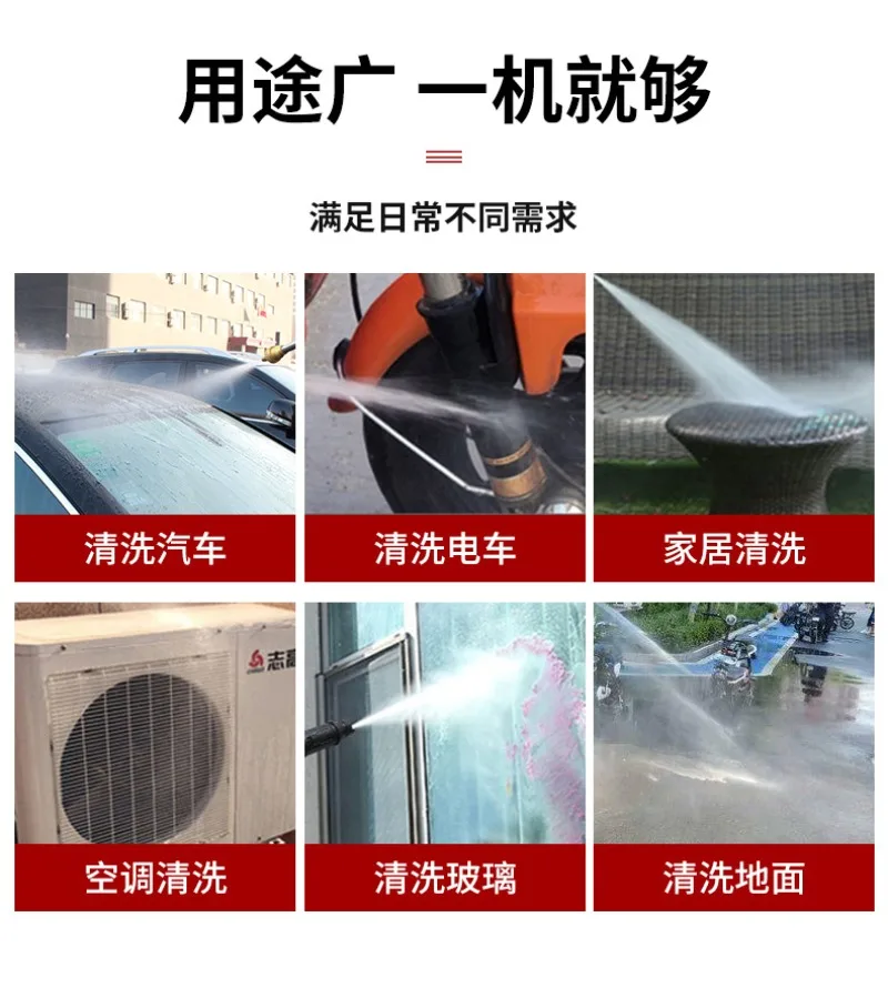 110V-220V 2800W Automatic High Pressure Pump, 150Bar 7L/min Portable Cleaner for Car Washing & Garden Maintenance