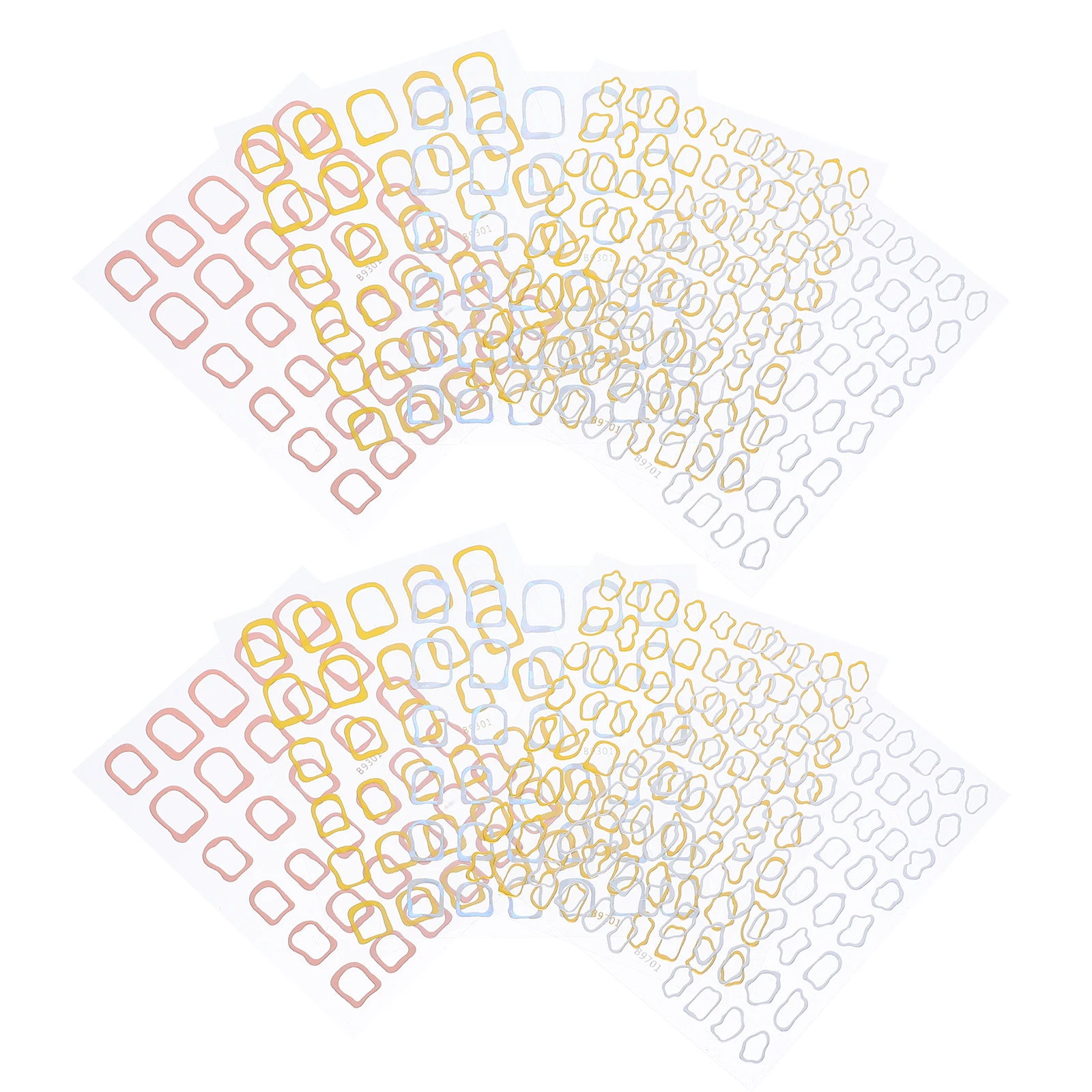

10 Sheet Nail Art Stickers Cute Metallic Decals Decorations Summer Hollow Pvc Girl