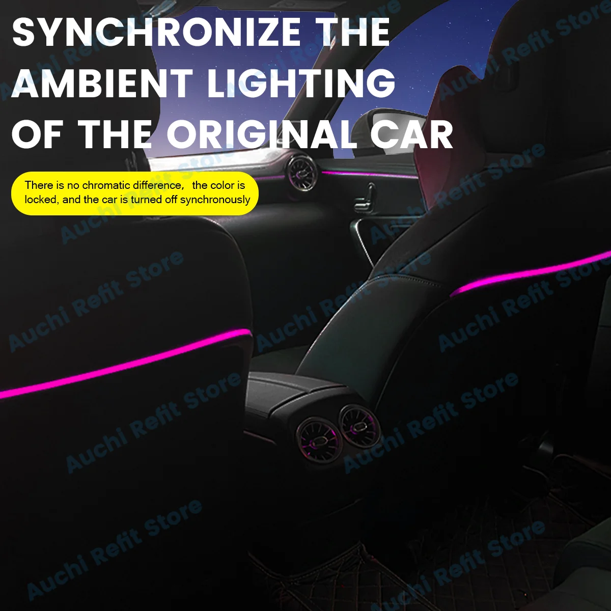 256 Colors LED Seat Back Lamp Backrest Ambient Light For Mercedes Benz W177 W118 W247 A B Class APP Control Decoration Lamp