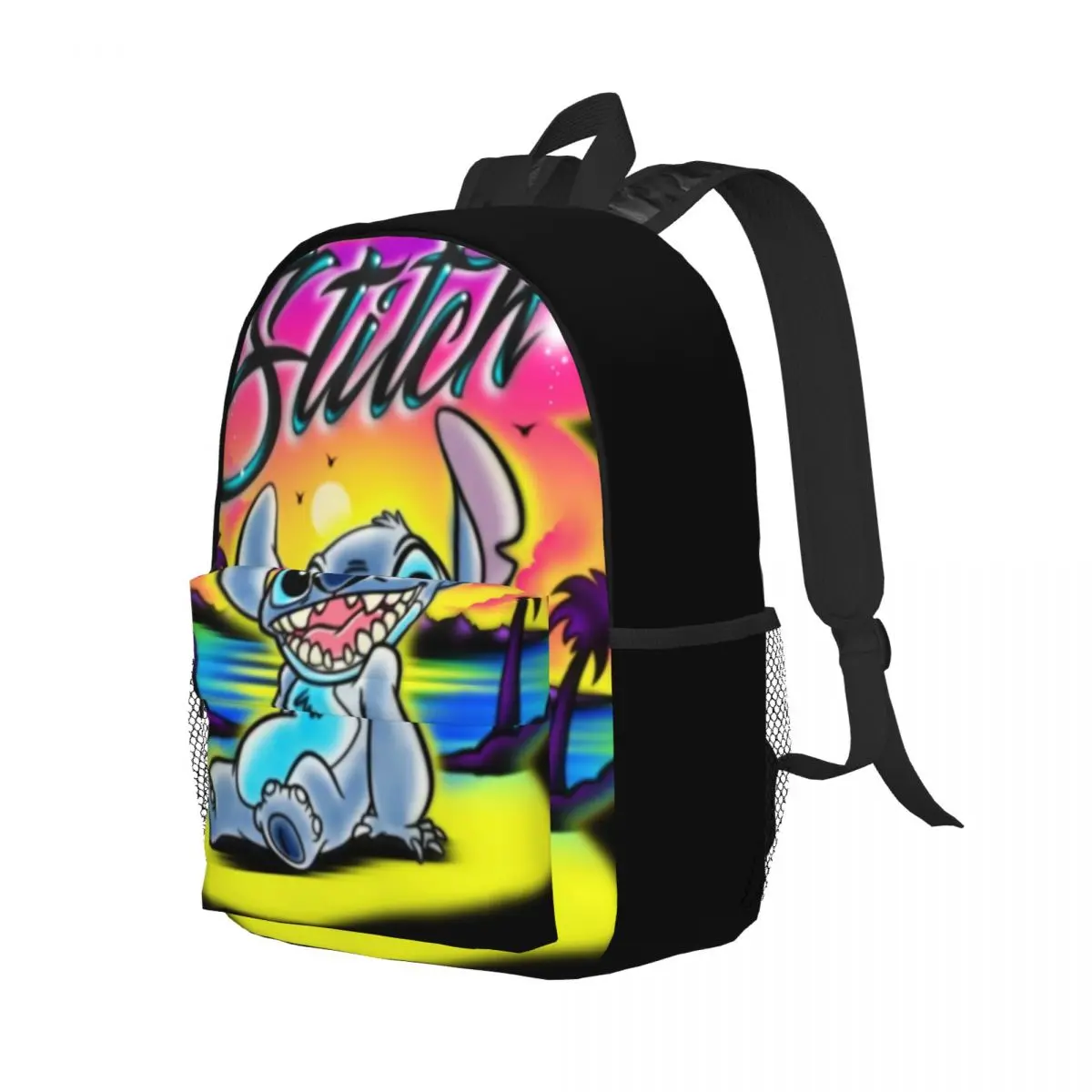 Disney Stitch Compact 15-Inch Backpack - Stylish Lightweight Bag Perfect for Students and Commuters