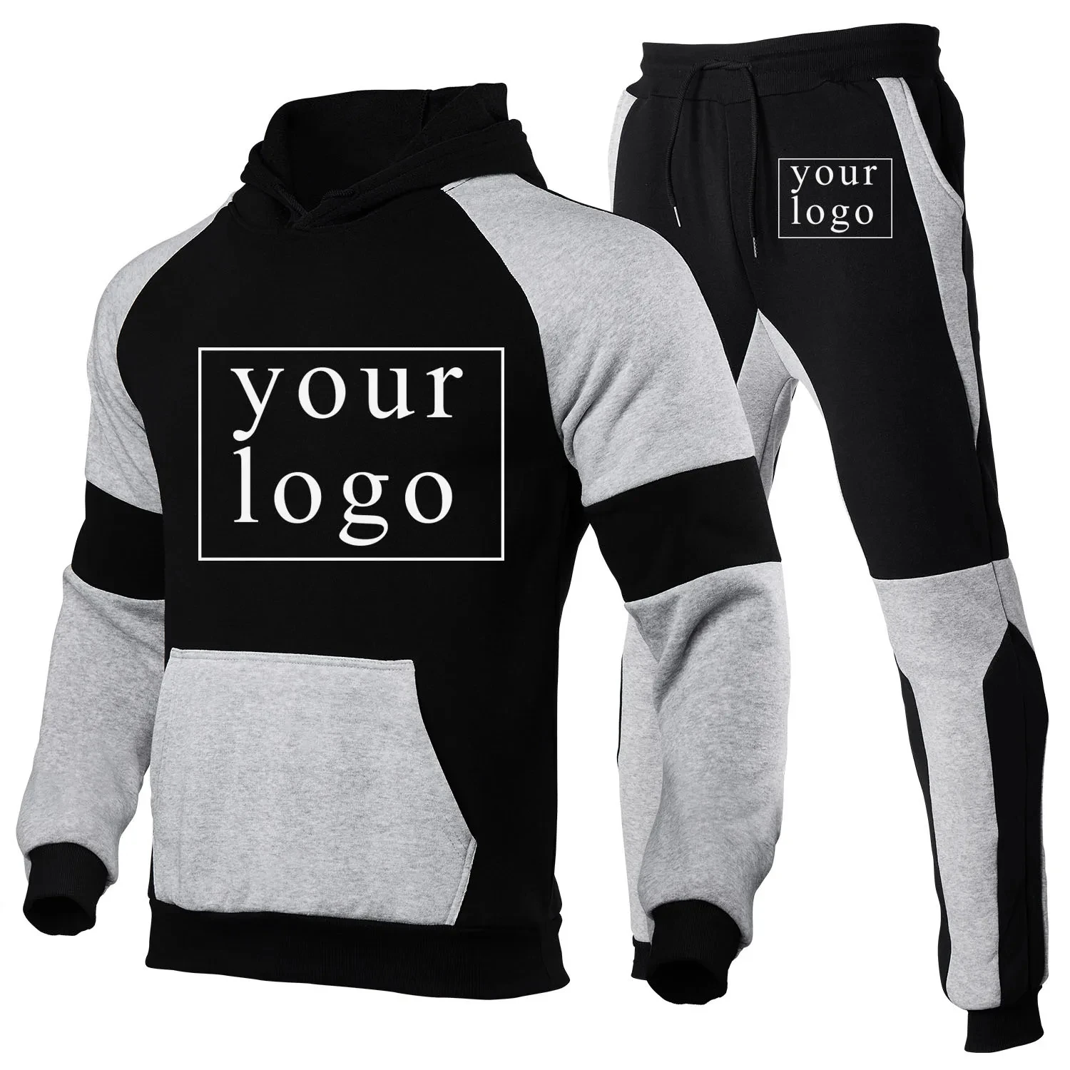 Your Own Design Brand LogoPicture Personalized Custom Anywhere Men Women DIY Casual patchwork shoulder down hoodie Fashion New