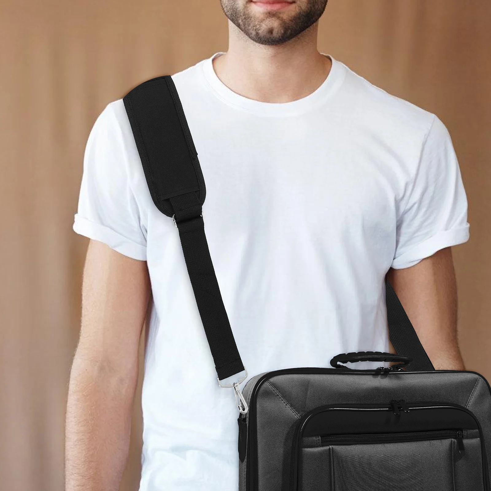 

Straps Cover with Briefcase Cross Body Bag Adjustable Shoulder Laptop Black Crossbody Man
