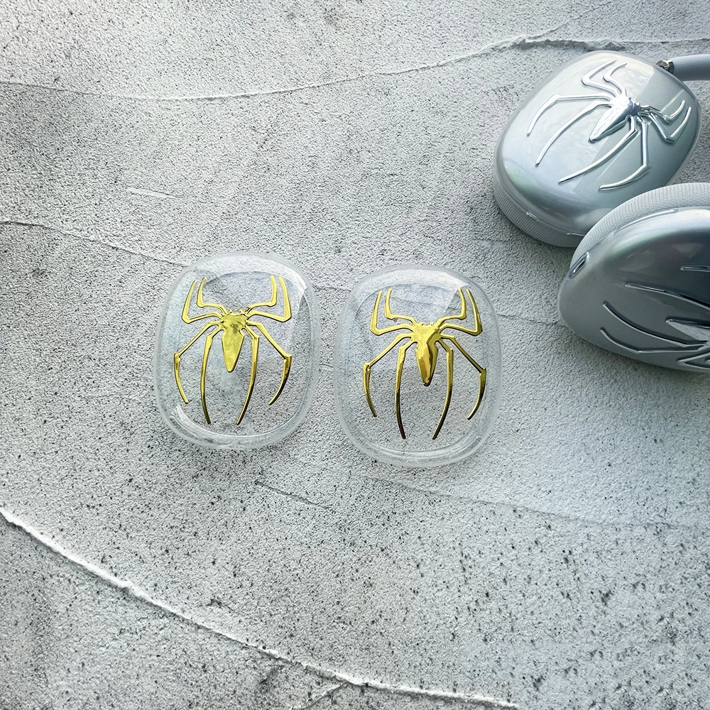 Capa transparente para apple airpods max, capa protetora anti-queda para airpods max esquerda e direita dos desenhos animados fones de ouvido capa macia funda