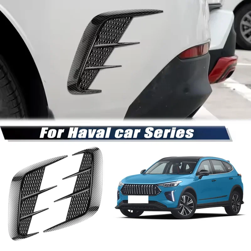 Carbon Fiber Car Fender Trim Car Sticker Shark Gills Simulation Side Intake Body Sticker Accessories For Haval Car Series